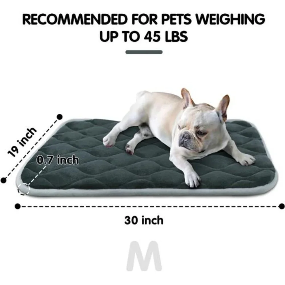 Dog Bed Mat Soft Crate Mat with Anti-Slip Bottom Machine Washable Pet Mattress
